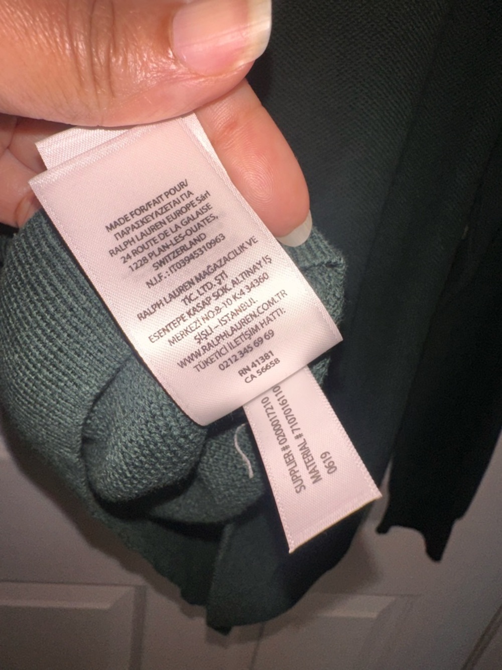 Polo Sweater Medium Green Pima Cotton NWT - Picture 11 of 11